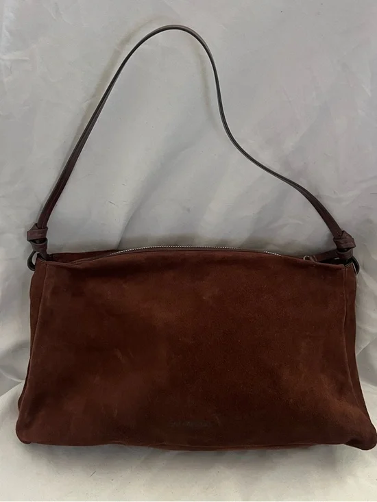 STAUD WALLY BROWN MAHAGONY SUEDE SHOULDER HANDBAG $425 - Picture 2 of 14